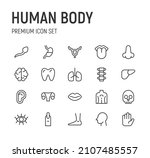 set of human body line icons.... | Shutterstock .eps vector #2107485557
