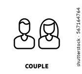 couple icon or logo in modern... | Shutterstock .eps vector #567164764