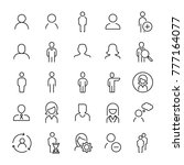 set of 25 user thin line icons. ... | Shutterstock .eps vector #777164077