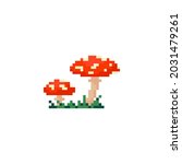 Pixel Art Amanita Mushrooms....