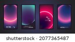 abstract neon vertical stories  ... | Shutterstock .eps vector #2077365487