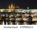 Prague Castle and Charles Bridge in the night.