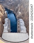 Small photo of Hoover Dam and Lake Mead near Las Vegas, NV in the Springtime with the Blue waters of Lake Mead
