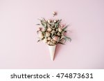 Waffle Cone With Roses Bouquet...