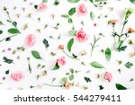 Floral Pattern Made Of Pink And ...