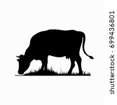 Vector Silhouette Of The Cow....