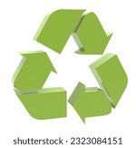 Green recycling symbol 3d...
