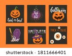 halloween set of invitation... | Shutterstock .eps vector #1811666401