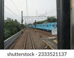 Small photo of Jakarta, Indonesia - July 14, 2023: Commuter trains are the mainstay of transportation for millions of residents of Jakarta and its surroundings, especially for going to work and school