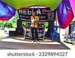 Small photo of Pesawaran Regency, Lampung, Indonesia may 09 2016 The emcee in the village, usually for wedding events or other celebrations.
