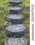 Old Used Car Tires Filled With...