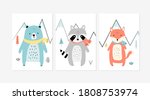cute posters with little fox ... | Shutterstock .eps vector #1808753974