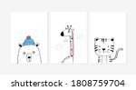 cute posters with the little... | Shutterstock .eps vector #1808759704