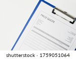 Small photo of Price quote document. Close-up view of quotation. Commercial documentary