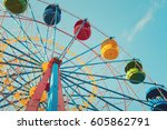 Retro Colorful Ferris Wheel Of...