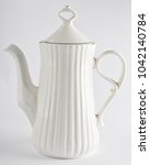 Ceramic White Teapot On White...