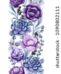 Floral Seamless Border Of...