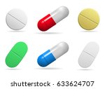 medicinal tablets. set of oval  ... | Shutterstock .eps vector #633624707