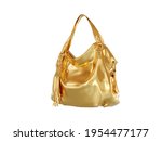 A Gold Handbag Isolated On A...