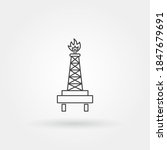 Gas Tower Single Isolated Icon...