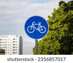 Bicycle path traffic sign in...