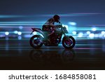 Motorbike with futuristic lighting effects
