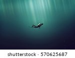 Diver in the deep sea