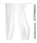 Small photo of white curtain isolated white on white background.