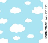 light blue sky white clouds... | Shutterstock .eps vector #623444744