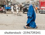 Afghan woman in hijab in kabul  ...