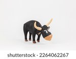 Figure of a bull with horns  a...