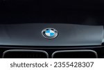Small photo of Portland, OR, USA August 30, 2023 1995 BMW M3 showing the roundel on the hood