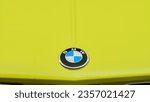 Small photo of Portland, OR, USA September 2, 2023 BMW Bavaria showing the roundel on the hood