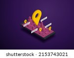 mobile screen navigation app ... | Shutterstock .eps vector #2153743021