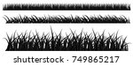 vector set of black grass... | Shutterstock .eps vector #749865217