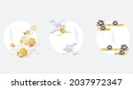 japanese background with gold ... | Shutterstock .eps vector #2037972347