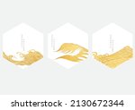 japanese background with gold... | Shutterstock .eps vector #2130672344