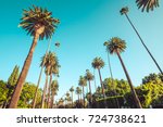 Small photo of Only on Beverly Drive Los Angeles. Beverly drive in Beverly Hills, California. Vintage style image meant to portray the affluence of Losa Angeles and it's historic neighborhoods.