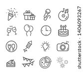 happy birthday icon set.... | Shutterstock .eps vector #1406093267
