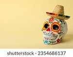 Small photo of Painted skull for the Mexican Day of the Dead.