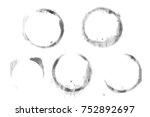 wet cup circles in grey on... | Shutterstock .eps vector #752892697