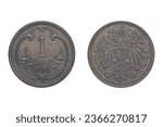 Small photo of 1 Heller 1915 Franz Joseph I. Coin of the Austrian Empire. Obverse The double headed imperial eagle with Habsburg-Lorraine shield on breast. Reverse Value above sprays, date below, within curved styli