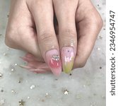 Small photo of Minimal korean nails dea art design