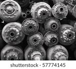 Pile Of Rust Old Axles In A...