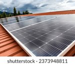Small photo of Installation of solar panels on the roof To help save on electricity bills within homes and office buildings.