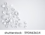 white paper flowers background  ... | Shutterstock . vector #593463614