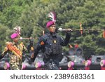 Small photo of Drumband Sangkala Yudha Perkasa at the 78th Marine Corps Anniversary event at Bhumi Marines Cilandak, South Jakarta, Wednesday, November 15, 2023.