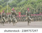 Small photo of Demo parade during the 78th Marine Corps Anniversary at Bhumi Marines Cilandak, South Jakarta, Wednesday, November 15, 2023
