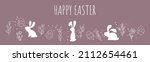 easter bunny cute simple vector ... | Shutterstock .eps vector #2112654461