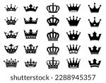 simple silhouette of crown set  ...